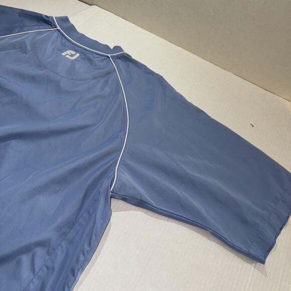 Footjoy Windbreaker Mens M Blue Golf Performance Short Sleeve Pullover Jacket - Picture 10 of 14